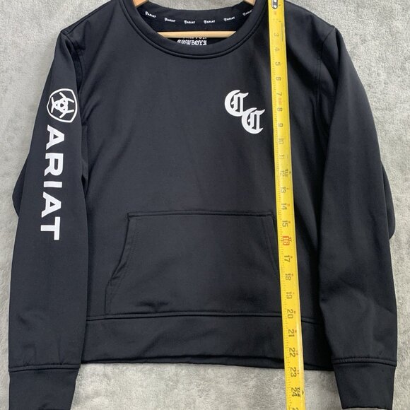Ariat x Compton Cowboys Sweatshirt Mens Medium Black Pullover Crewneck Workwear - Picture 2 of 9